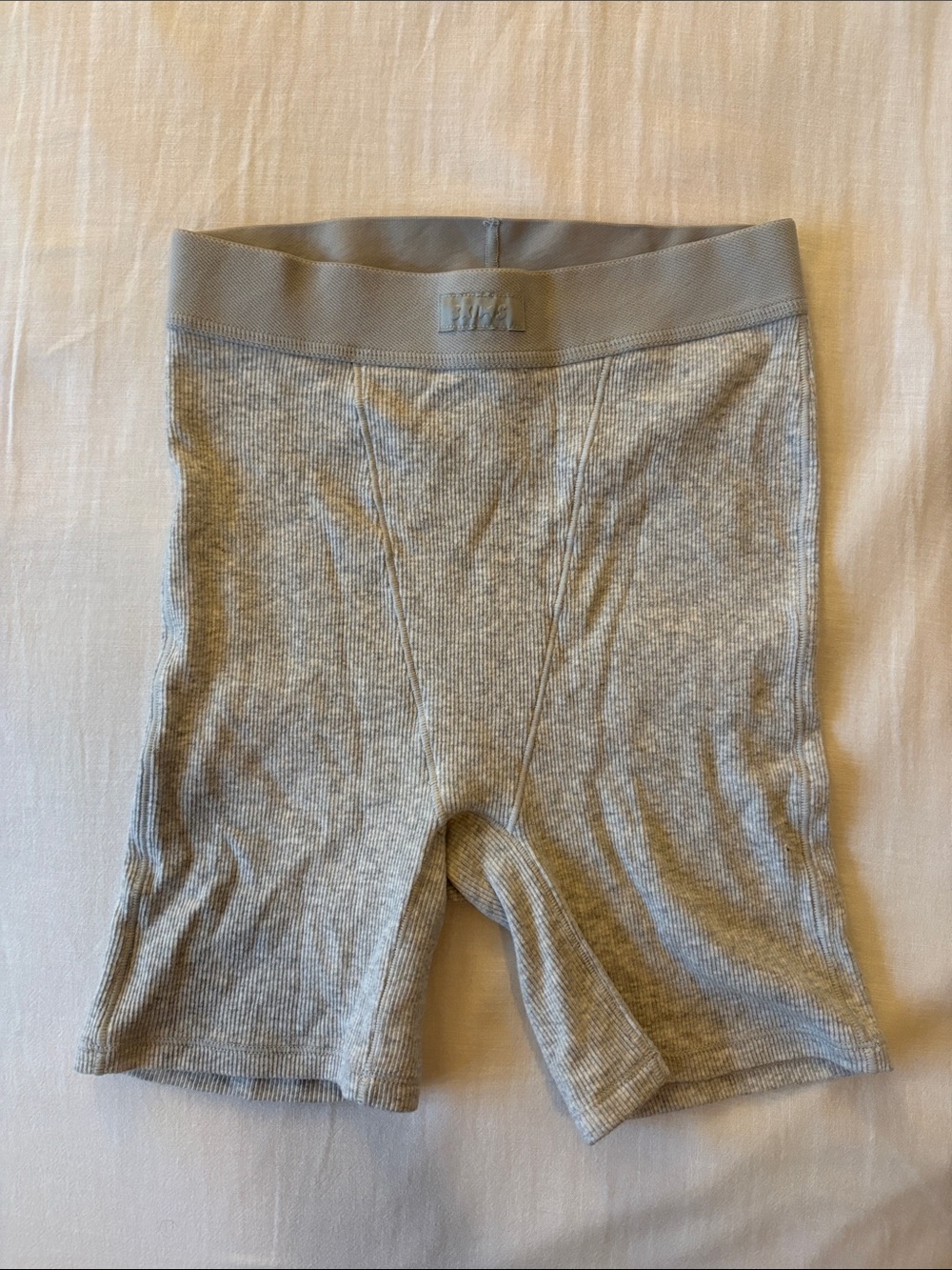 NEW SKIMS Cotton Rib Boxer Light Heather Grey - size XS